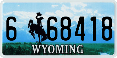 WY license plate 668418
