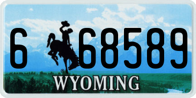 WY license plate 668589
