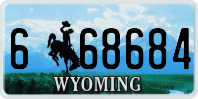 WY license plate 668684