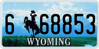 WY license plate 668853