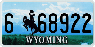 WY license plate 668922