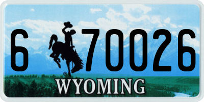 WY license plate 670026
