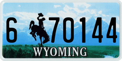 WY license plate 670144