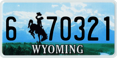 WY license plate 670321