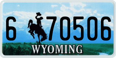 WY license plate 670506