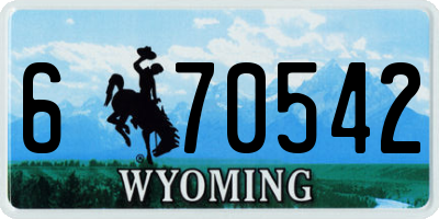 WY license plate 670542