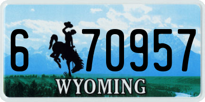 WY license plate 670957