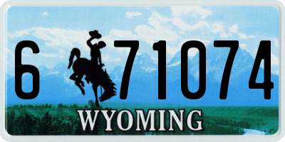 WY license plate 671074