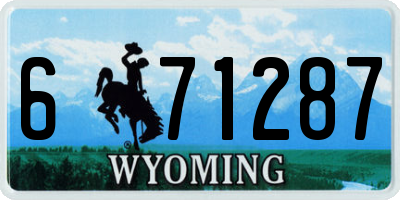 WY license plate 671287