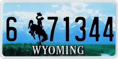 WY license plate 671344
