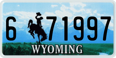 WY license plate 671997