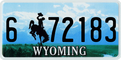 WY license plate 672183