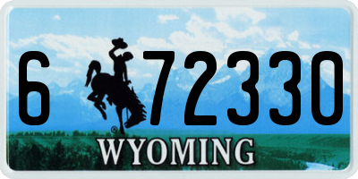 WY license plate 672330