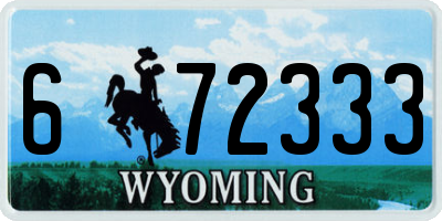WY license plate 672333