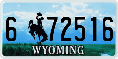 WY license plate 672516