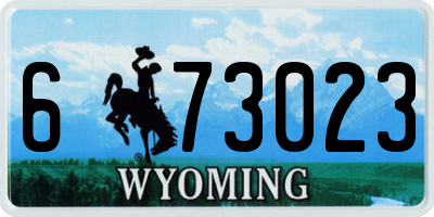 WY license plate 673023