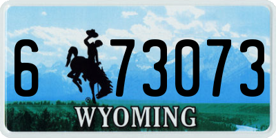 WY license plate 673073