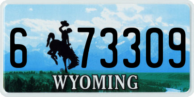 WY license plate 673309