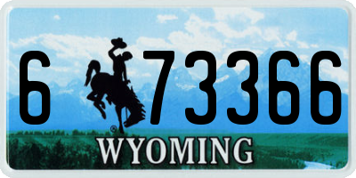 WY license plate 673366