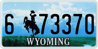 WY license plate 673370