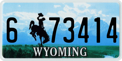 WY license plate 673414