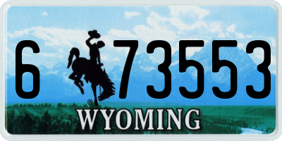WY license plate 673553