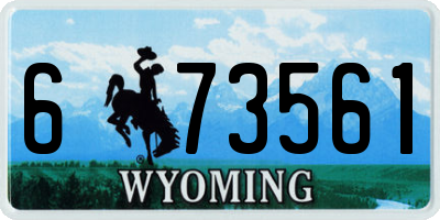 WY license plate 673561
