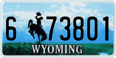 WY license plate 673801