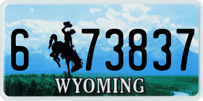 WY license plate 673837