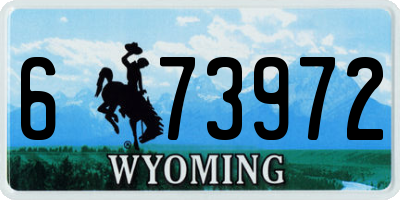 WY license plate 673972