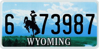 WY license plate 673987
