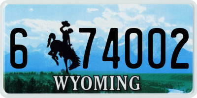 WY license plate 674002