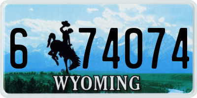WY license plate 674074