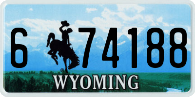 WY license plate 674188