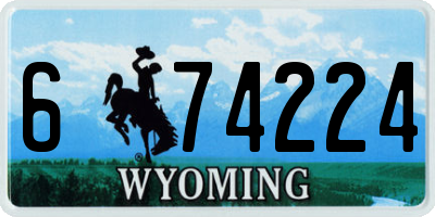 WY license plate 674224