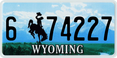 WY license plate 674227