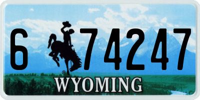 WY license plate 674247