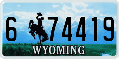 WY license plate 674419