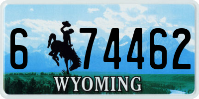 WY license plate 674462