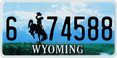 WY license plate 674588