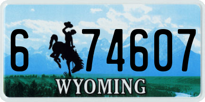 WY license plate 674607