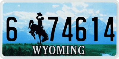WY license plate 674614