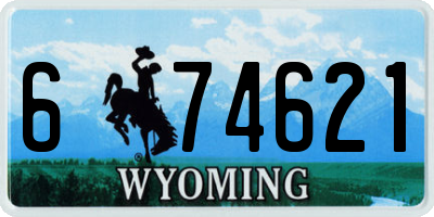 WY license plate 674621
