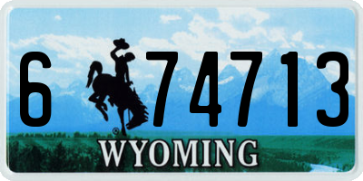 WY license plate 674713