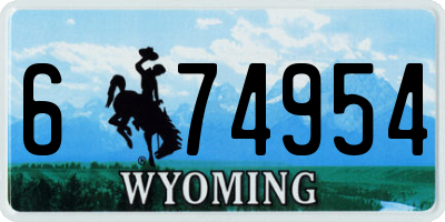 WY license plate 674954