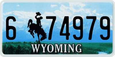 WY license plate 674979