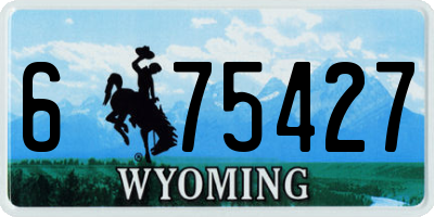 WY license plate 675427