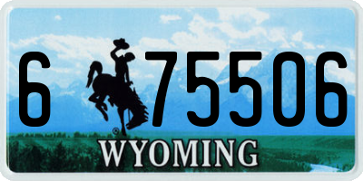 WY license plate 675506