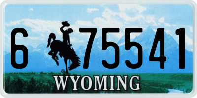 WY license plate 675541