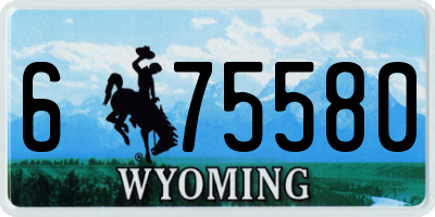WY license plate 675580